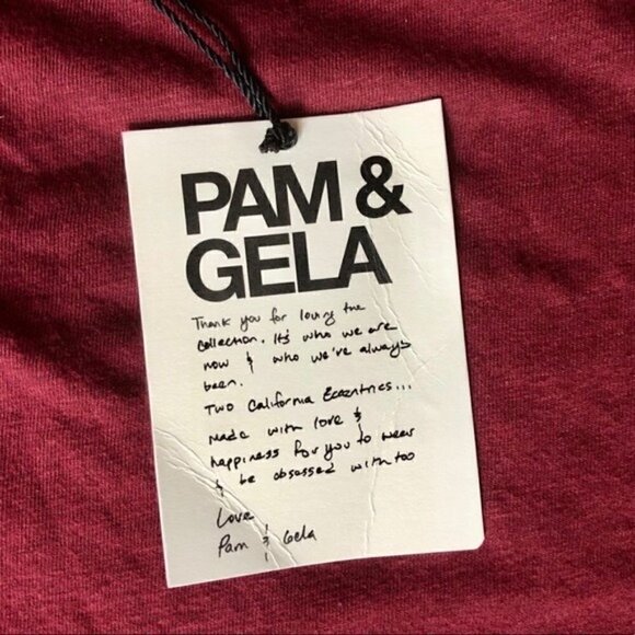 Revolve Pam & Gela Top S NWT Cold Shoulder Long Sleeve Turtleneck Maroon Trendy - Picture 7 of 14